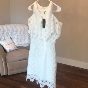 JOA white crochet dress